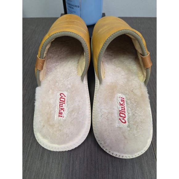 OluKai Mua ILi Mens size 9US‎  42EU Leather Shearling Lined Mules Slippers Shoes main image 6